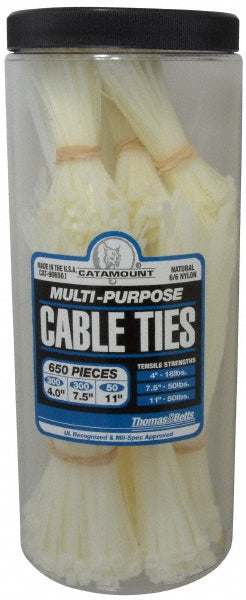 Thomas & Betts - 4 to 11 Inch Range, White Cable Ties | MSC Industrial Supply Co.