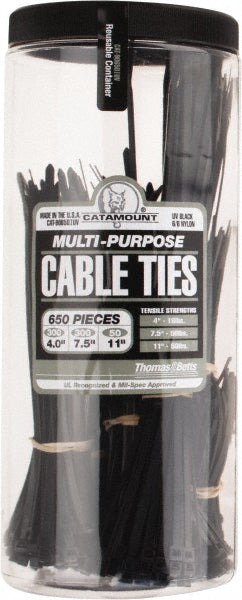 Thomas & Betts - 4 to 11 Inch Range, Black Cable Ties | MSC Industrial Supply Co.