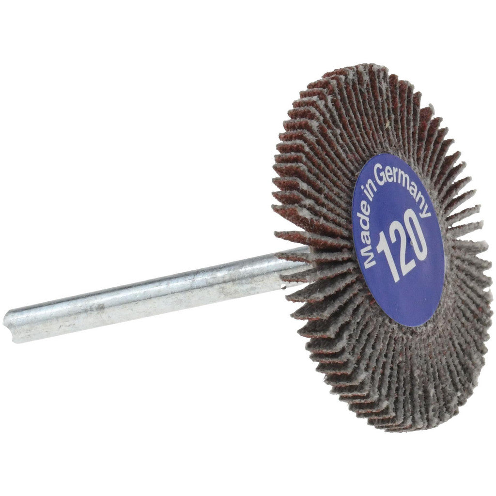 Value Collection - Mounted Flap Wheel: 1-3/16" Dia, 1/8" Face Width, 120 Grit, Aluminum Oxide | MSC Industrial Supply Co.