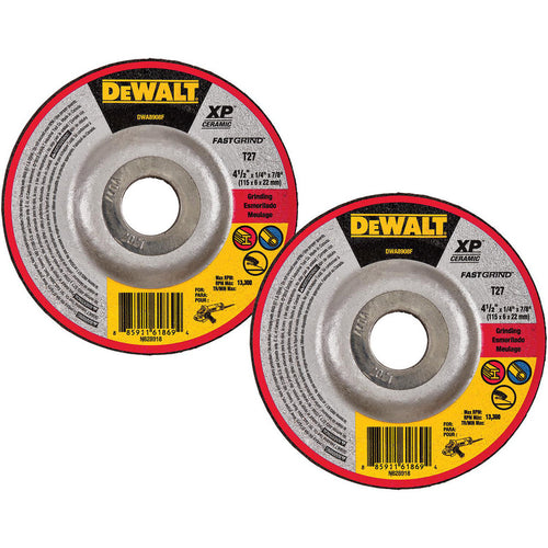 DeWALT 4-1/2" x 1/4 x 5/8-11 XP Ceramic Fast Grind Wheel - BONUS 4-1/2" x 1/4 x 5/8-11 XP Ceramic Fast Grind Wheel