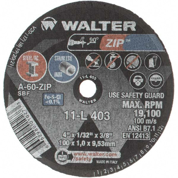 Value Collection - Cut-Off Wheel: Type 1 (01/41), 4 Dia, 1/32" Thick, 3/8" Hole, Aluminum Oxide | MSC Industrial Supply Co.