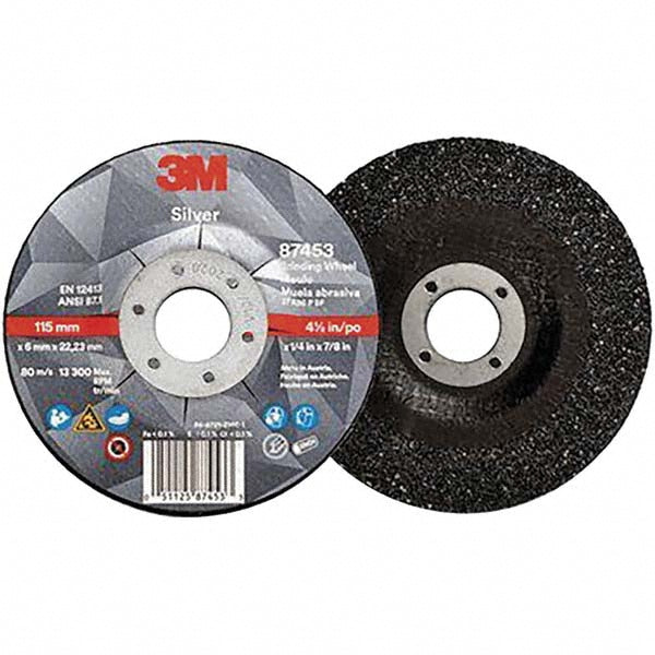 3M - Depressed-Center Wheel: Type 27, 4-1/2" Dia, 1/4" Thick, 7/8" Hole, Ceramic | MSC Industrial Supply Co.