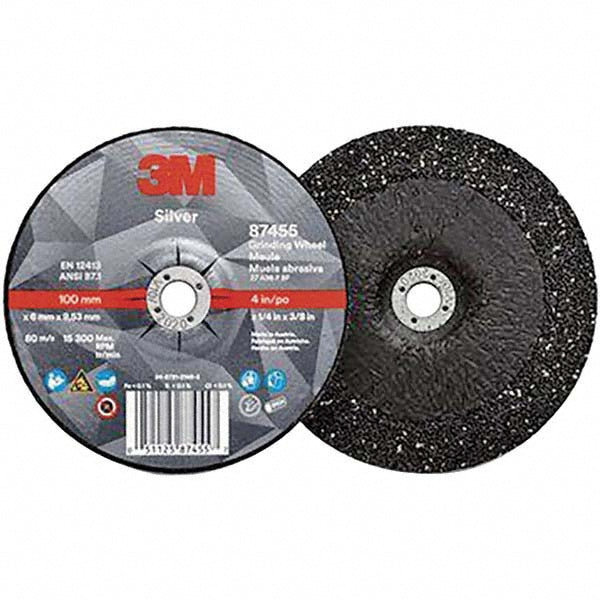 3M - Depressed-Center Wheel: Type 27, 4" Dia, 1/4" Thick, 3/8" Hole, Ceramic | MSC Industrial Supply Co.