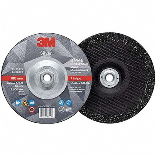 3M - Depressed-Center Wheel: Type 27, 7" Dia, 1/4" Thick, 5/8-11 Hole, Ceramic | MSC Industrial Supply Co.