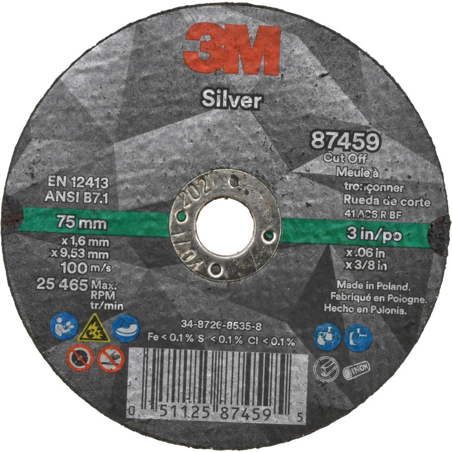 3M - Cut-Off Wheel: 3 Dia, 0.0600" Thick, 3/8" Hole, Ceramic | MSC Industrial Supply Co.