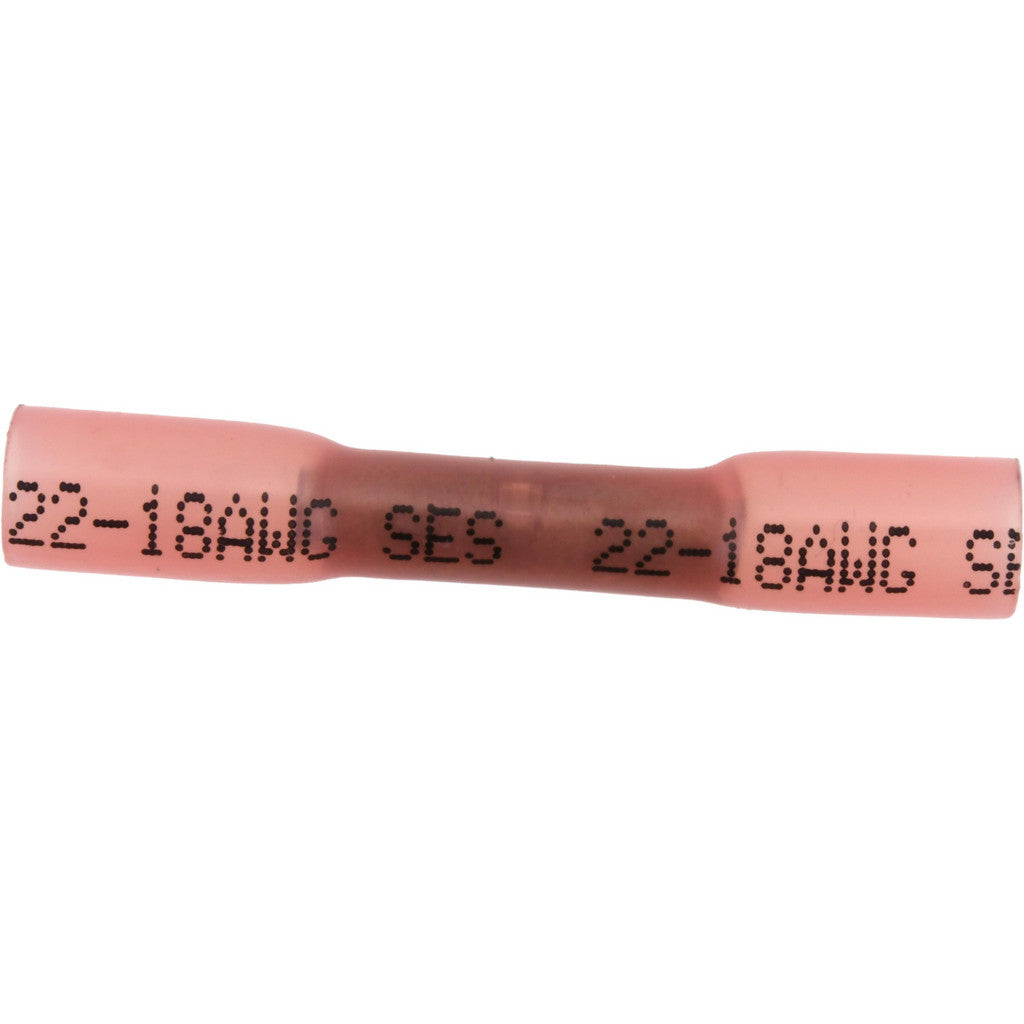 Value Collection - Butt Splice Terminal: Crimp-On, Red, 22/18 AWG, Fully Insulated, Heat Shrink & Polyolefin | MSC Industrial Supply Co.