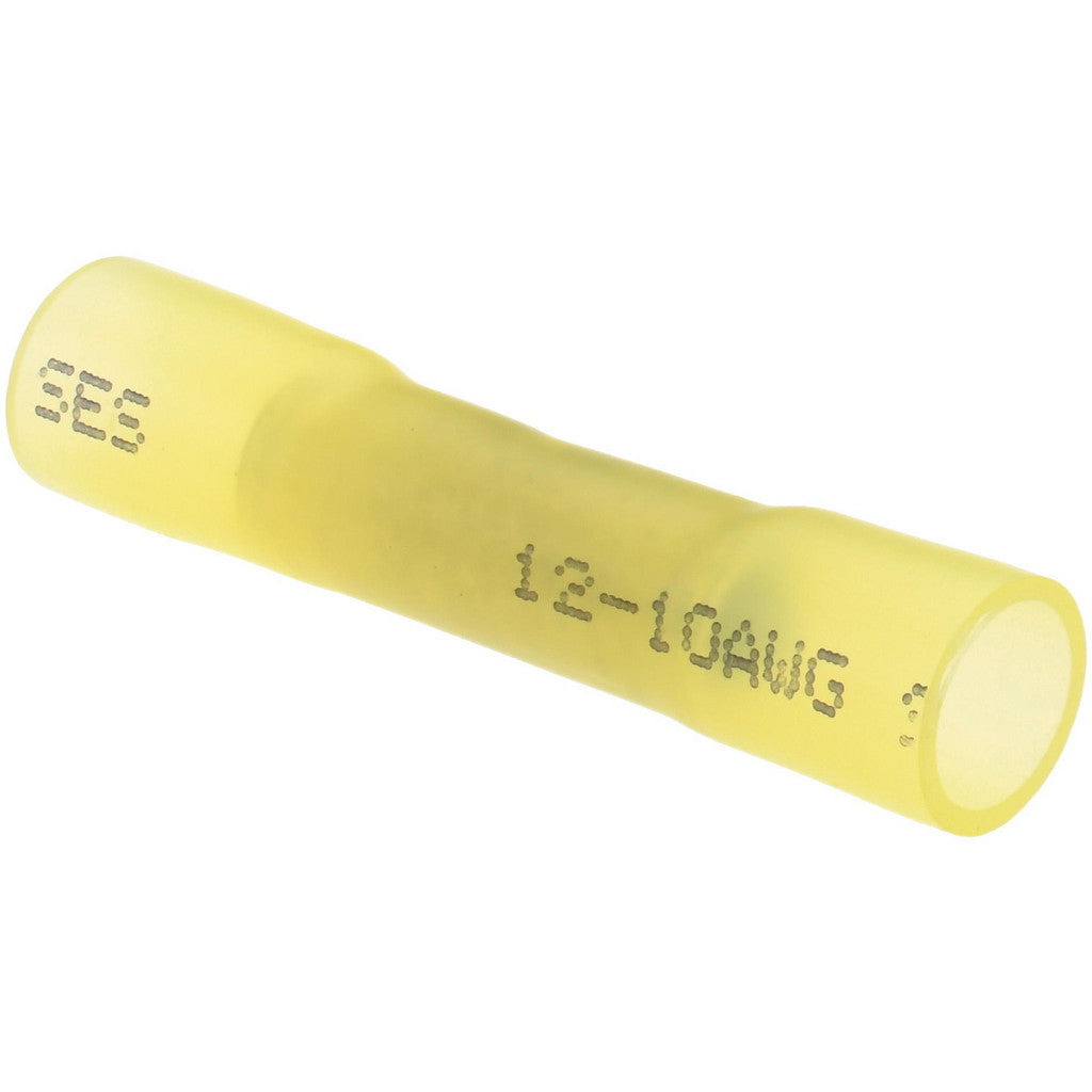 Value Collection - Butt Splice Terminal: Crimp-On, Yellow, 12/10 AWG, Fully Insulated, Heat Shrink & Polyolefin | MSC Industrial Supply Co.