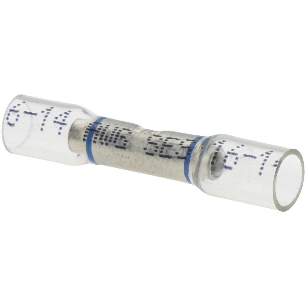 Value Collection - Butt Splice Terminal: Crimp-On, Clear, 16/14 AWG, Fully Insulated, Heat Shrink & Ionic Polymer | MSC Industrial Supply Co.