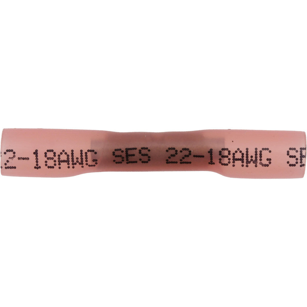 Value Collection - Butt Splice Terminal: Crimp-On, Red, 22/18 AWG, Fully Insulated, Heat Shrink & Polyolefin | MSC Industrial Supply Co.