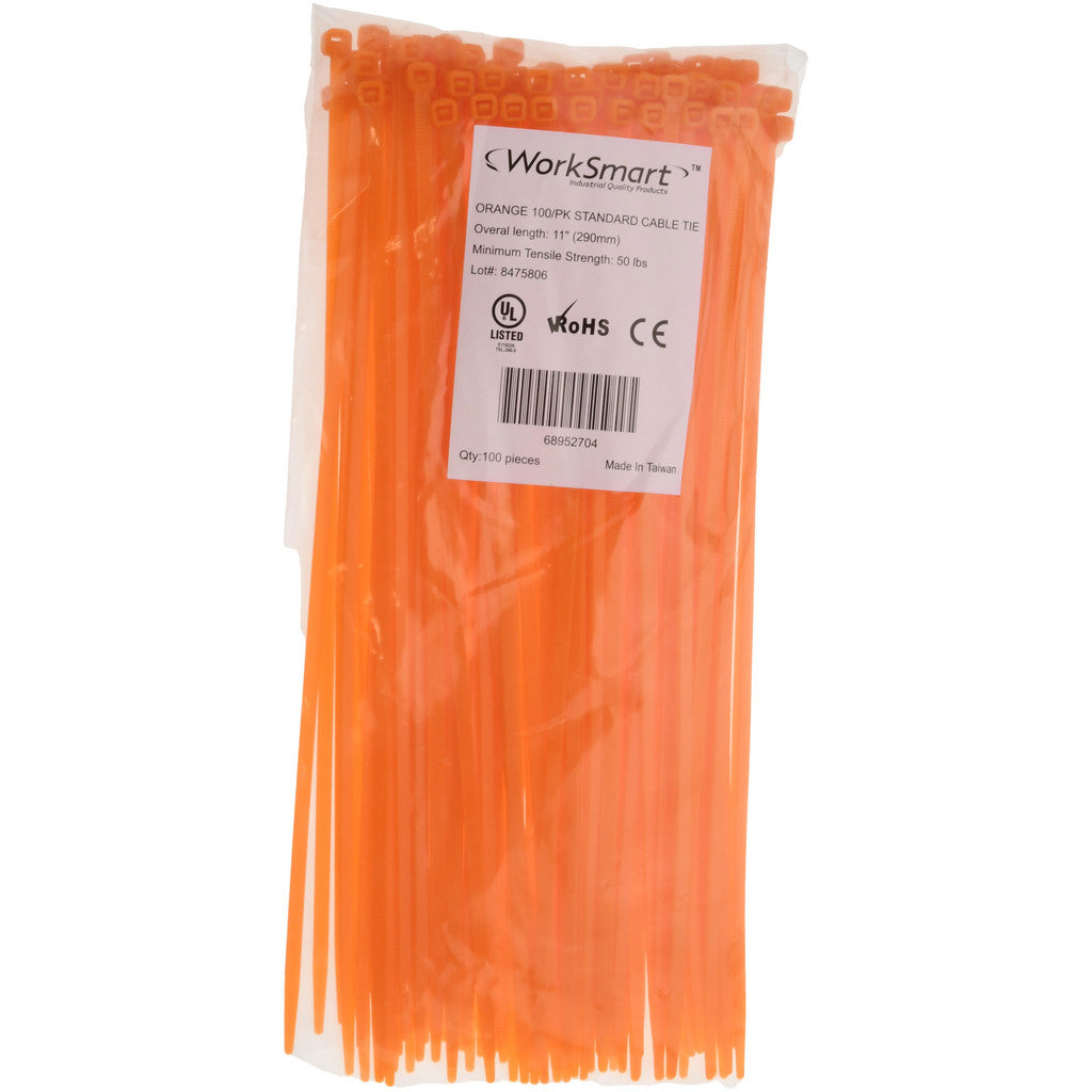 PRO-SOURCE - Cable Tie: 11" Long, Orange, Nylon, Standard | MSC Industrial Supply Co.