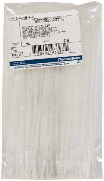 Thomas & Betts - Cable Tie: 6.4" Long, Natural, Nylon, Standard | MSC Industrial Supply Co.