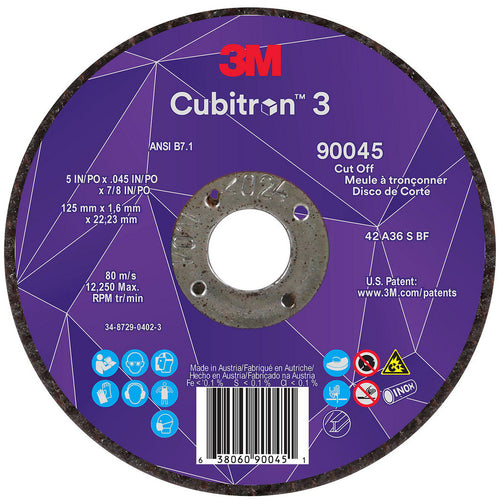 3M - Depressed-Center Wheel: Type 27, 5" Dia, 0.0450" Thick, 7/8" Hole, Precision Shaped Ceramic | MSC Industrial Supply Co.