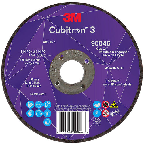 3M - Depressed-Center Wheel: Type 27, 5" Dia, 0.0900" Thick, 7/8" Hole, Precision Shaped Ceramic | MSC Industrial Supply Co.