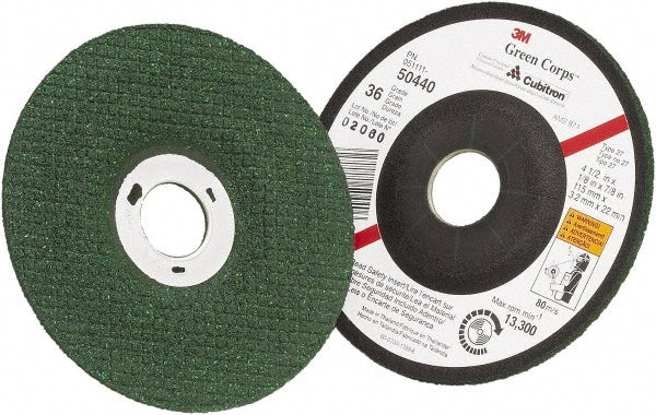 3M - Depressed-Center Wheel: Type 27, 4-1/2" Dia, 1/8" Thick, 7/8" Hole, Ceramic | MSC Industrial Supply Co.